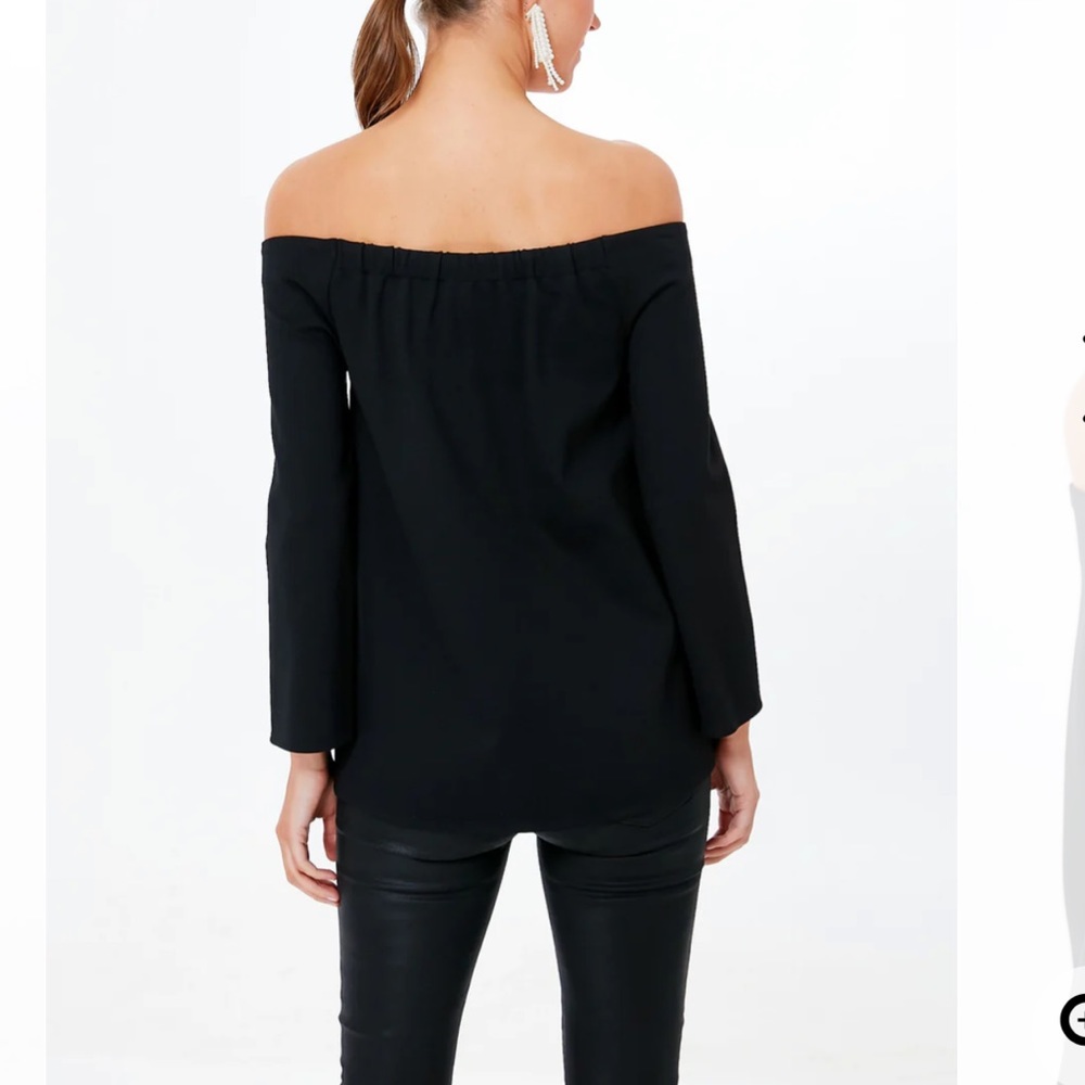 Tuckernuck Black Off-the-Shoulder Long Sleeve Top - Picture 2 of 8
